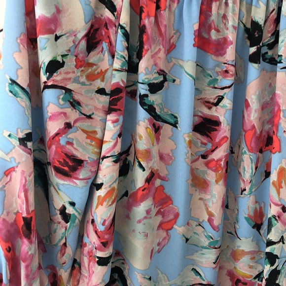 NWOT Eight Sixty Off the Shoulder top from Revolve sky blue fuschia magenta teal - Picture 7 of 8